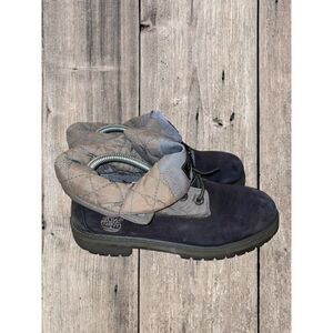 Timberland Quilted Roll Top Boots Nubuck Black Gray Leather Men’s Size 6